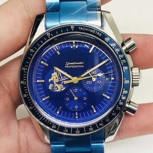 Designer Watch Reloj Watches AAA Automatic Mechanical Watch Oujia Super Six Needle Blue Gold Fullt Automatic Mechanical Watch Mens Watch