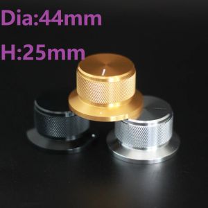 Förstärkare DIY Aluminium Knob 44mm Förstärkare Ljudkapsling Potentiometer Power Volume Control Ange switchguld