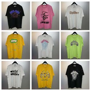 SP5DERS Tシャツデザイナー555555ティーラグジュアリーファッションメンズTシャツ新しいフォームレターウェブショートスリーブハイストリートメンサンドレディースファッションレジャースポーツTシャツ