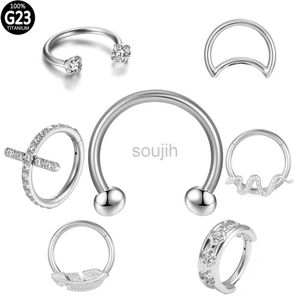 Body Arts F136 Piercing Titanium Piercing Cartilagine Setto intarsiato