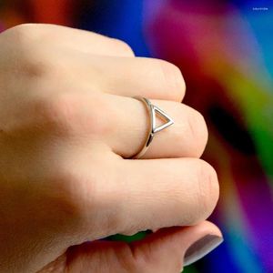 Cluster Rings Minimaliset Punk Stainless Steel Gold Color For Women Geometric Dainty Pinky Ring Stackable Triangle Midi Jewellery