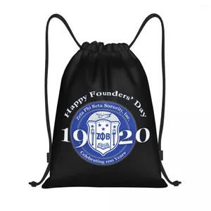 Alışveriş Çantaları Zeta Phi Beta Drawstring Sırt Çantası Spor Salonu Çantası Erkek Kadınlar Sackpack