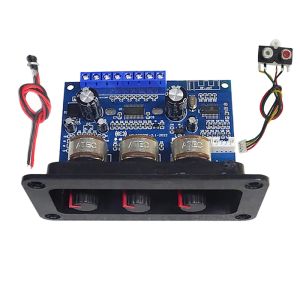 Amplificatori 2.1 Canale Bluetooth 5.0 Scheda di amplificatore audio 2x25W+50w Kit di scheda amplificatore subwoofer D con cavo DC Female+Aux