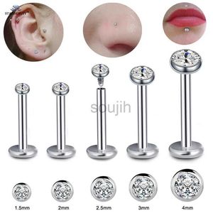 Body Arts StarBeauty 2sts blanda 16G 1,5/2/2,5/3/4mm Rund Gem Nose Ring Helix Piercing Oreja Tragus Piercing Labret Lip Ringörhängen D240503