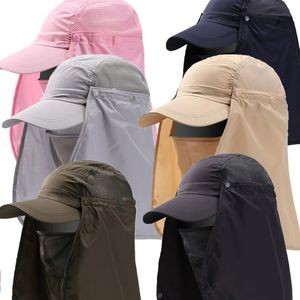 Unisex visir hattar fiske solskydd cap uv skydd ansikte nacke täcker solskydd utomhus sport vandring fiske hattar 240426