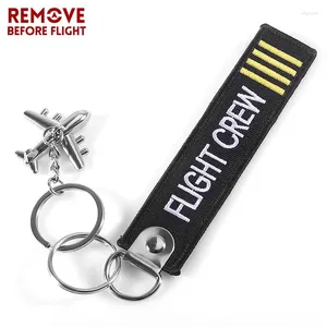 Keychains Flight Crew ENGINEER POLIT Embroidery Keychain Label With Metal Plane Key Chain For Aviation Gifts Car