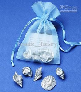 200 шт. Скай Blue Ournza Bag Gift Wrap Wedding Favor 9x12 см. Рождественские сумки6801472