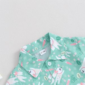 Set di abbigliamento per bambini piccoli abiti da pasquale a manica corta camicia e cortometraggi casual estate