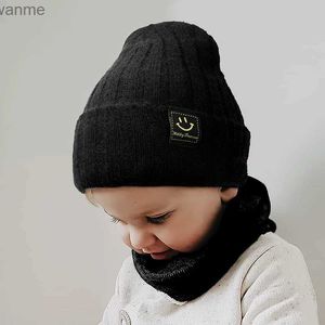 Kaps hattar höst och vinterfast färg baby pojkar och flickor hatt stickad mjuk barn böna hatt 0-3 år nyfödda och små barn vindtät och varm hatt 2022 wx