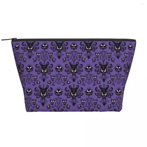 Kosmetiska väskor spökade herrgård halloween resväska för kvinnor grimas spöke makeup toalettartiklar arrangör damer skönhet lagring dopp kit