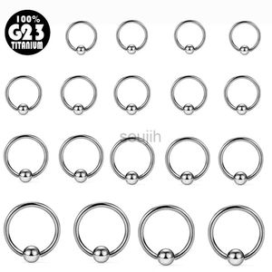 Body Arts 1PC G23 Solid Titanium Circular Bead Ring Closer Ring Nose Lip Ring Labret Ear Tragus Helix Cartilage Daith Earrings Piercing d240503