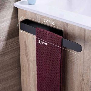 Set Hand Towel Ring Self Adhesive Bathroom Kitchen Towel Hand Towel Holder Bar Stick on Wall Stainless Steel Matte Black