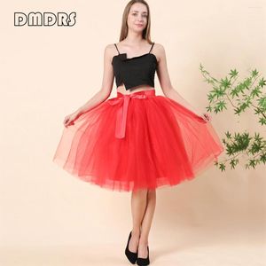 Saias 5 camadas saia tutu para mulheres coloridas cintura ajustável