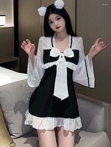 Vestidos casuais vestido doce moda mini peito pequeno lingerie de lingerie uniforme uniforme sedutor elegante 2024 Japão jgr3