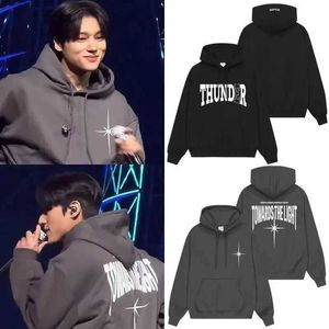 Herrtröjor tröjor 2024 Ateez World Tour Super Bright Women/Mens Hoodies Sweatshirts Streetwear Hip Hop Zip Hooded Jackets Q240506