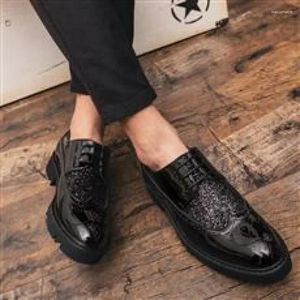 Dress Shoes Formal Leather Men's Korean-Style Business Casual Wear Suit Soft Retro Boys Black ( Products)