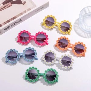 Sonnenbrille Kinder Kinder runden Blumen im Freien Sonnenschutz Brillen Roman Disco Festival Party Shades für Mädchen