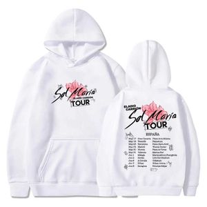 Męskie bluzy bluzy 2024 Eladio Carrion Sol Maria Tour Hoodie z kapturem z kapturem z długim rękawem ubranie damskie bluza z kapturem światowa wycieczka Hip Hop ubranie Q240506