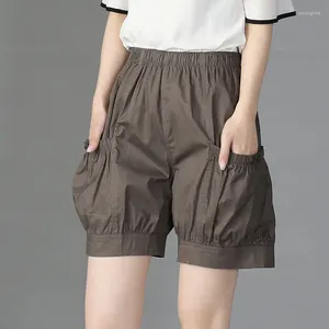 Kvinnors shorts kvinnor sommaren enkelhet Lossa stor storlek all-match fast färg hög midja blommor kläder casual mode kvartal