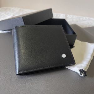 Portfele czarne niemieckie skórzane portfel Portfel Kompaktowy Projektowanie karty Projektantka z pudełkiem