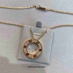 Cartre high end smycken ringar för kvinnor V Gold Full Sky Star Big Necklace för kvinnor pläterade med 18K Rose Gold Advanced Light Luxury Round Pendant Clastle Original 1to1