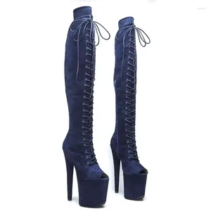 Tanzschuhe Auman Ale 20 cm/8 Zoll Wildleder Ober sexy exotische High Heel Plattform Party Frauen Boots Nachtclubs Pole 155