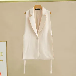 Women's Vests Autumn And Winter 2024 Coat Casual Vest Solid Color Simple Slim Fit Standing Collar Comfortable Waistcoat