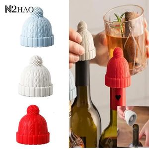1pcs Christmas Hat Shaped Silicone Wine Bottle Stopper Cap Beer Champagne Plug Sealed Home Decorative Bar Tools 240428