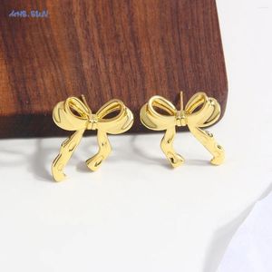 Orecchini per stalloni MHS.Sun Personalità alla moda Oreno di fiocco lungo 18k oro placcato per donne ragazze squisite bowknot piercing quotidiano gioiello regalo