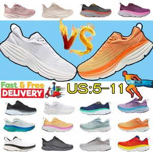 Neue Stil Herren Laufschuhe Designer Sneaker Bondi 8 9 Dreifach schwarze weiße Hafen Nebel Lunar Rock Shell Koralle Pfirsich Goblin Blue Yellow Womens Trainer kostenlos Versand