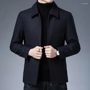 Giacche da uomo 2024 Fashion inverno calda girare il colletto uomini causali cappotti di cotone senza cappuccio maschio Business Outwear Maestro