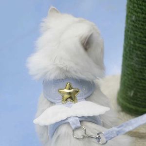 猫の襟が犬のハーネスネックレスネックレスのリースリーシュカラーペットアイテムアクセサリーカワイイエンジェルウィングベスト犬猫パーソナライズされたサプライH240506