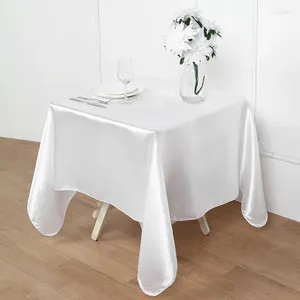 Tkanina stołu ślubna bankiet satynowa okładka obrusowa kwadratowa impreza jasna jedwabna kolacja gładka tkanina r.