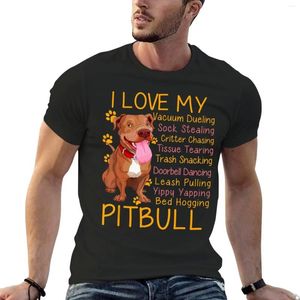 Herrpolos jag älskar min pitbull pittie mamma pappa roliga hund djurälskare t-shirt toppar söta kläder vintage för en pojke män kläder