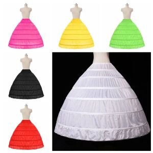 Kleider Frau 6 Hoop Petticoat Schnürung Petticoat unter Hochzeitskleid Langbraut Accessoires Ballkleider Abschlussball unten für geschwollene Rock