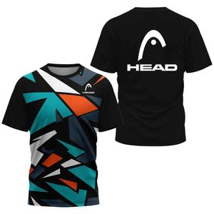 RTS Mens Sports T-Shirt Sommer Neues Kurzarm-Sport-Shirt Head Badminton T-Shirt Tisch Tennis Training Anzug Schnell Trocknen Leuchte J240506