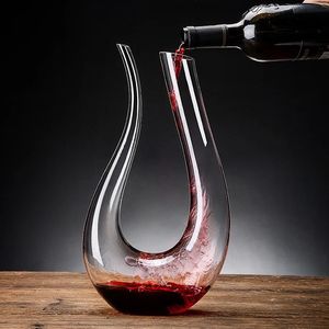 1500ML Uword Decanter High Capacity Red Wine Brandy Champagne Glasses Swan Bottle Jug Pourer Aerator For Family Bar 240429