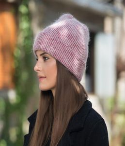 Cappello beanie per donne cappello inverno a maglia coniglio per teschi di pellicce cappelli da berretto da cofano caldo femmina Girl4581866