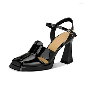 Sandálias moda pontuada de pé genuíno mulher sexy salto alto salto de verão para festa de verão plataforma de casamento sapatos femininos slingback