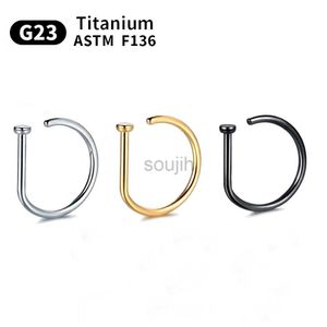 Body Arts G23 Titanium G23 Titanium Nariz Piercing Piercing em forma de D Medical Tragus Helix Stud Hoop Brincho Septo Anel por atacado Jóias de corpo D240503