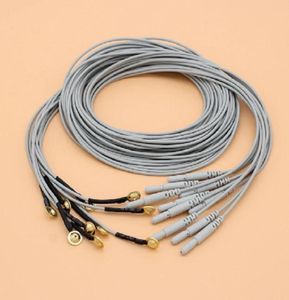 Andra hälsovårdsartiklar 10st EegaEEG DIN 15mm Plug -kabel och guldplattad koppar CAP -elektrod för EEG -instrument 15M CABLE29120140
