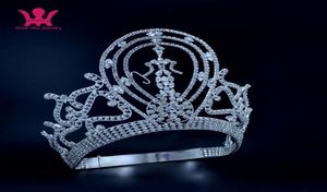 MO134 Lager Ajustável Miss Univer Classic Princess Hair Jewelry Accessories para festas PROM MOSTRA CROWANT TIARAS T258699954