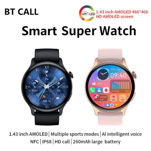 Zegarki Smart Watch Mężczyźni Kobiety AMOLED Pełny dotyk Sport Fitness Lady Watch IP67 Waterproof Bluetooth dla Android Smartwatch Men