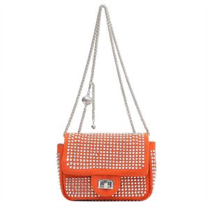 Bolsa de noite bolsa de fivela de moda brilhante de diamante brilhante para o temperamento diagonal feminino durante a noite com pequeno