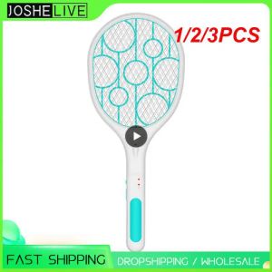 Zappers 1/2/3pcs Mücken Mücken Swatter Killer LED Light Tennis Fledermaus Handheldschläger wiederaufladbare elektrische Fliege Insektenschläger Zapper Killer Neu