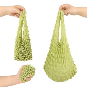 Storage Bags Magic Expansion Fold Pleated Flexible Stretch Bag Large Capacity Elastic Bubble Portable Handbag Reusable Eco Shopping