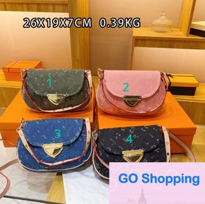 Top Quality Trendy Brand Popular Same Style Leisure Washed-out Denim Shoulder Underarm Bag Saddle Bag New Women's Bags Fashion