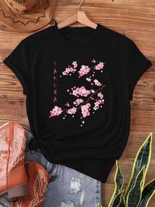 Koszulka damska Sakura Branch Rekret i wygodne damskie bawełniane krótkie rękawie2405