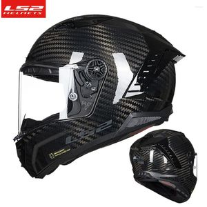 Motorcykelhjälmar LS2 Original Thunder Full Face Helmet FF805 6K kolfiber Motobike Racing Track Cascos Para Moto