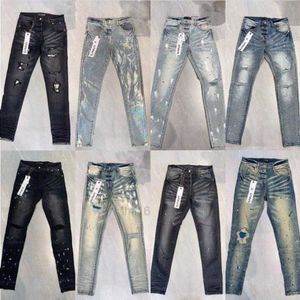 Мужские джинсы дизайнер фиолетовый бренд для мужчин женские брюки джинсы летние отверстия качественная вышиваемая вышива